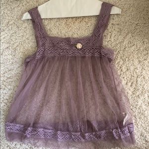 Free People pretty sheer purple top